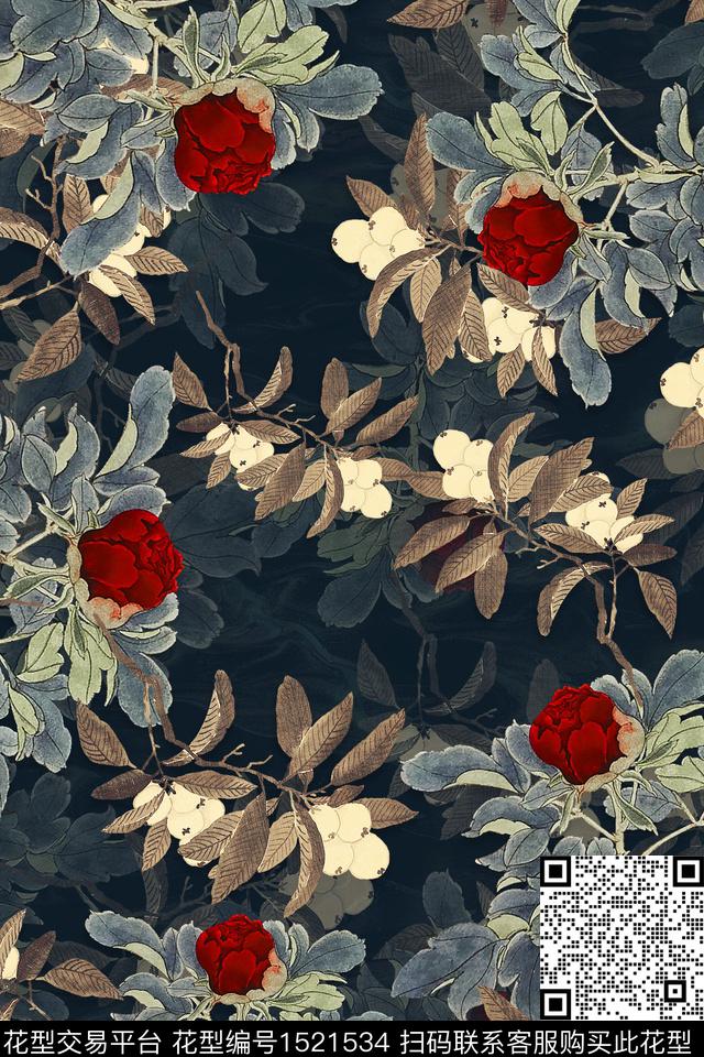 旗袍香云纱中老年数码印花华亿平台下载（图片编号: 1521534） - 瓦栏（Walan）