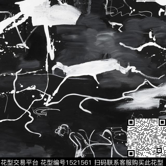 涂鸦油画华亿平台抽象男装数码印花华亿平台下载（图片编号: 1521561） - 瓦栏（Walan）