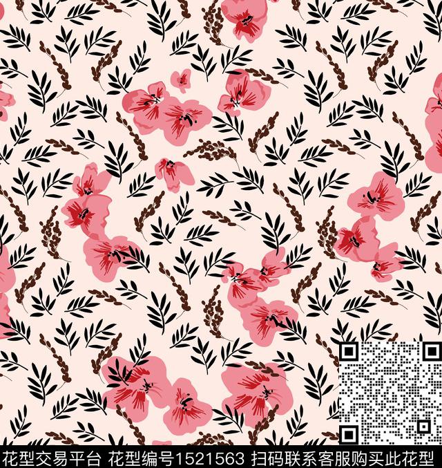 连衣裙女装花卉数码印花华亿平台下载（图片编号: 1521563） - 瓦栏（Walan）