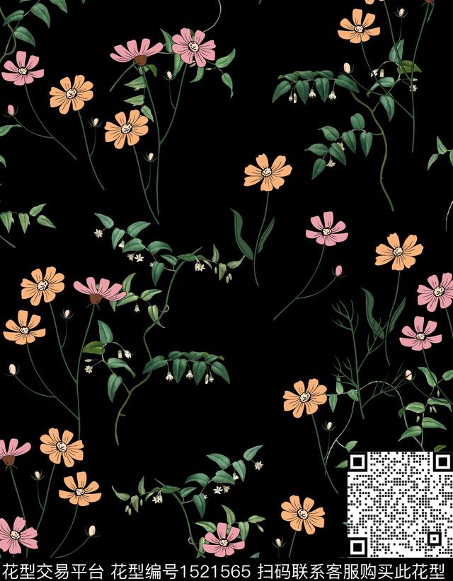 连衣裙女装花卉数码印花华亿平台下载（图片编号: 1521565） - 瓦栏（Walan）