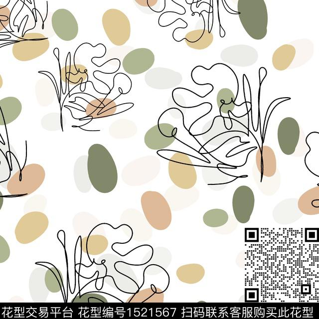 女装几何线条花数码印花华亿平台下载（图片编号: 1521567） - 瓦栏（Walan）