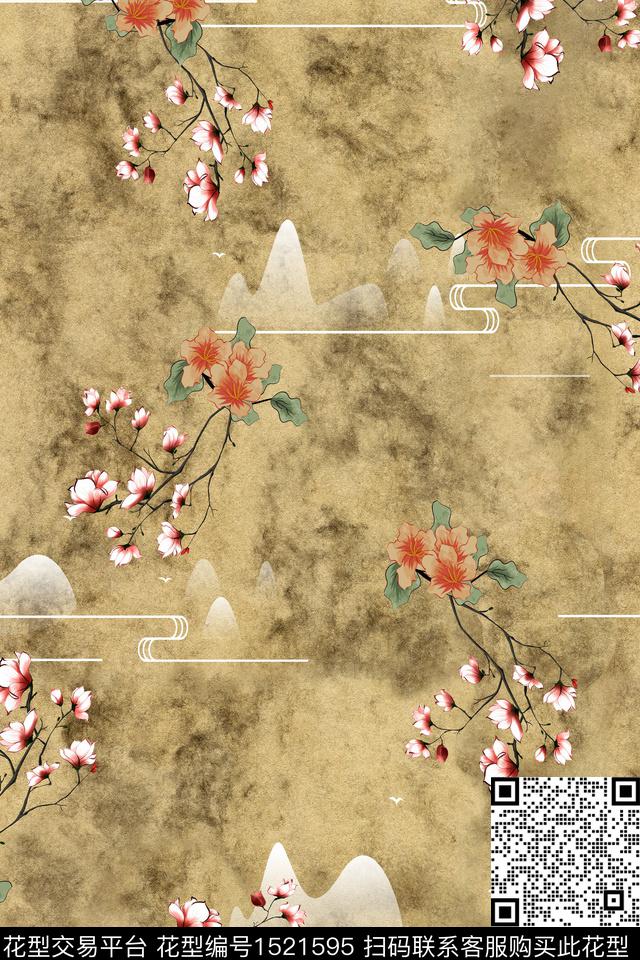 女装肌理花卉数码印花华亿平台下载（图片编号: 1521595） - 瓦栏（Walan）