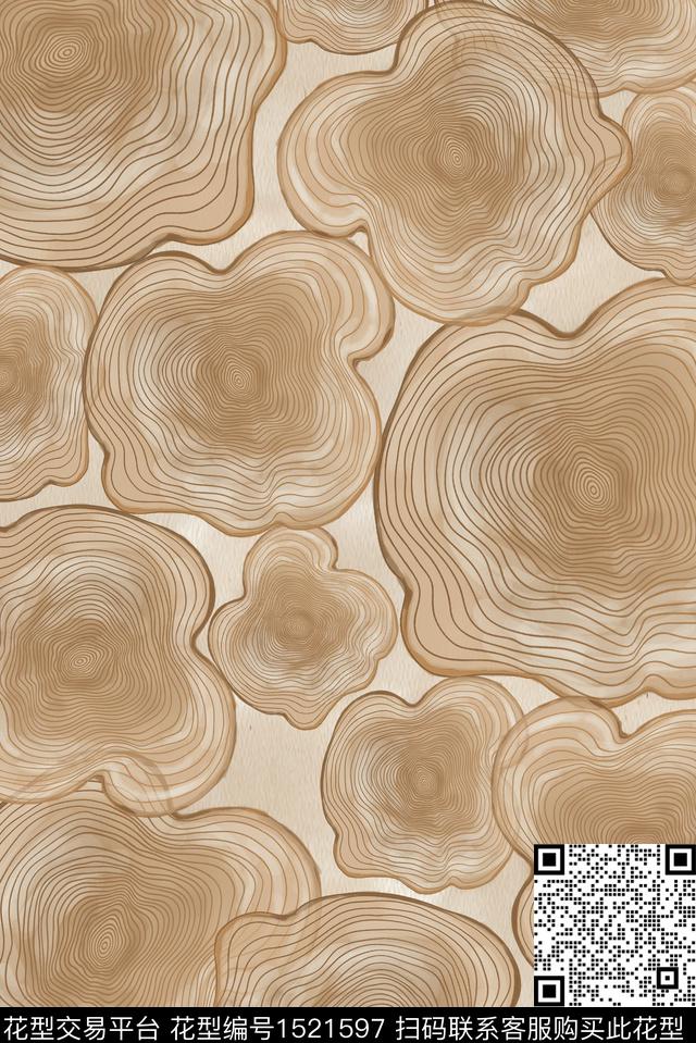 女装年轮树桩数码印花华亿平台下载（图片编号: 1521597） - 瓦栏（Walan）