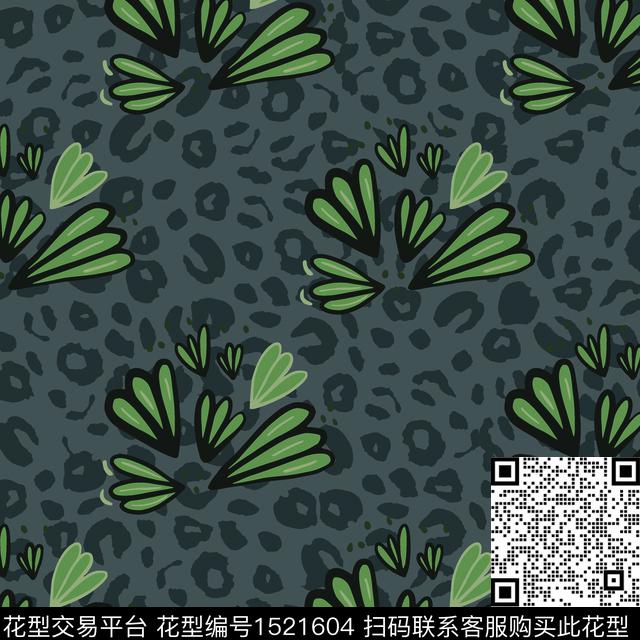 女装叶子波点数码印花华亿平台下载（图片编号: 1521604） - 瓦栏（Walan）