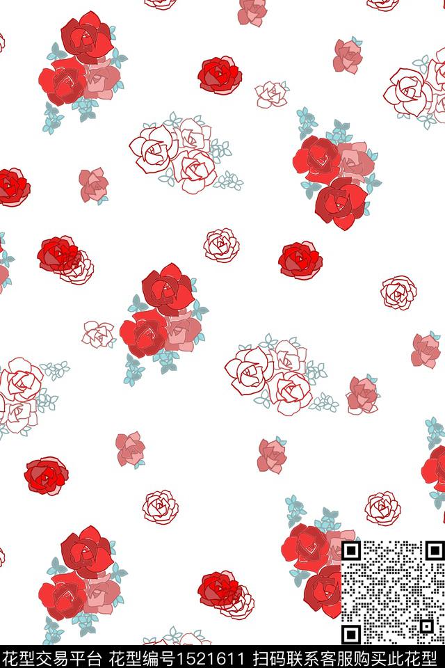 女装春夏华亿平台花卉数码印花华亿平台下载（图片编号: 1521611） - 瓦栏（Walan）