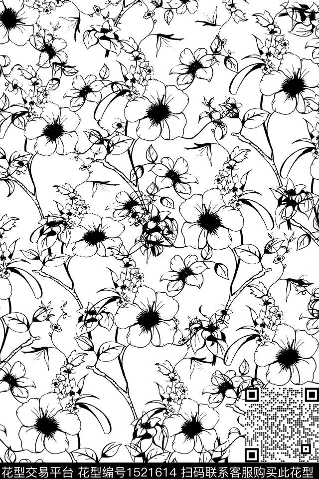 女装春夏华亿平台花卉数码印花华亿平台下载（图片编号: 1521614） - 瓦栏（Walan）