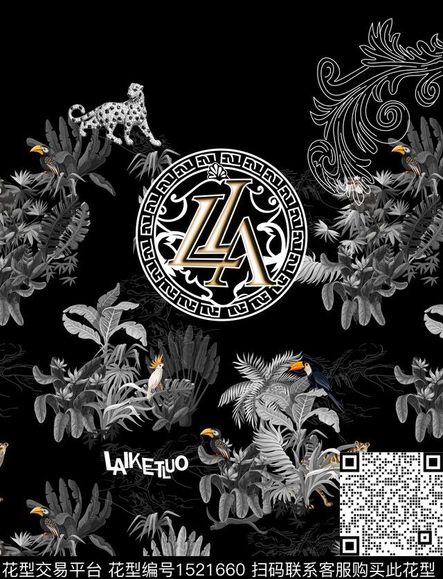 定位花动物大牌风数码印花华亿平台下载（图片编号: 1521660） - 瓦栏（Walan）