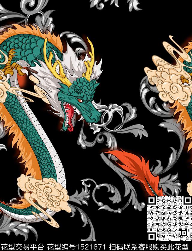 定位花龙大牌风数码印花华亿平台下载（图片编号: 1521671） - 瓦栏（Walan）