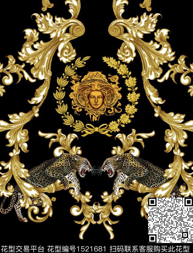 花纹定位花字母数码印花华亿平台下载（图片编号: 1521681） - 瓦栏（Walan）