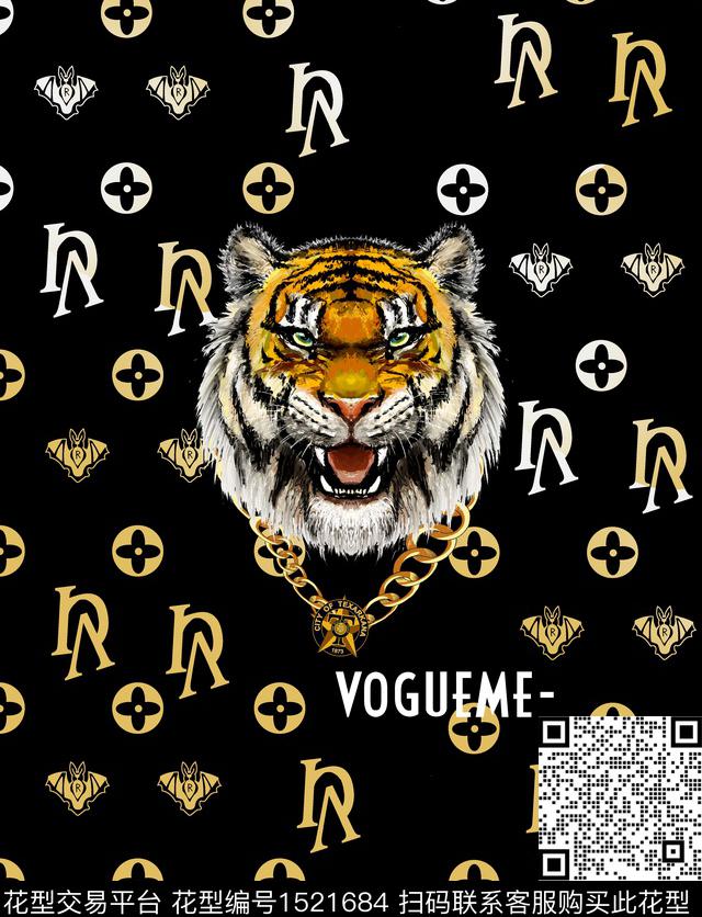 几何花卉定位花字母数码印花华亿平台下载（图片编号: 1521684） - 瓦栏（Walan）