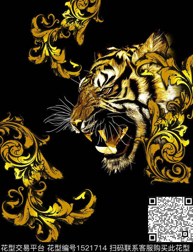 定位花老虎大牌风数码印花华亿平台下载（图片编号: 1521714） - 瓦栏（Walan）