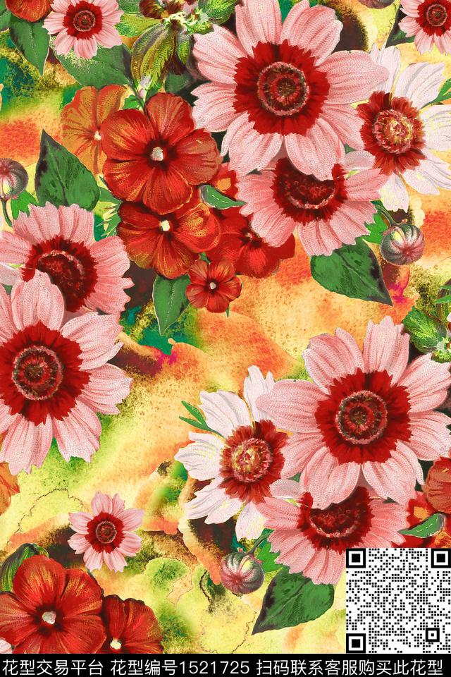 田园年轻女性小清新数码印花华亿平台下载（图片编号: 1521725） - 瓦栏（Walan）