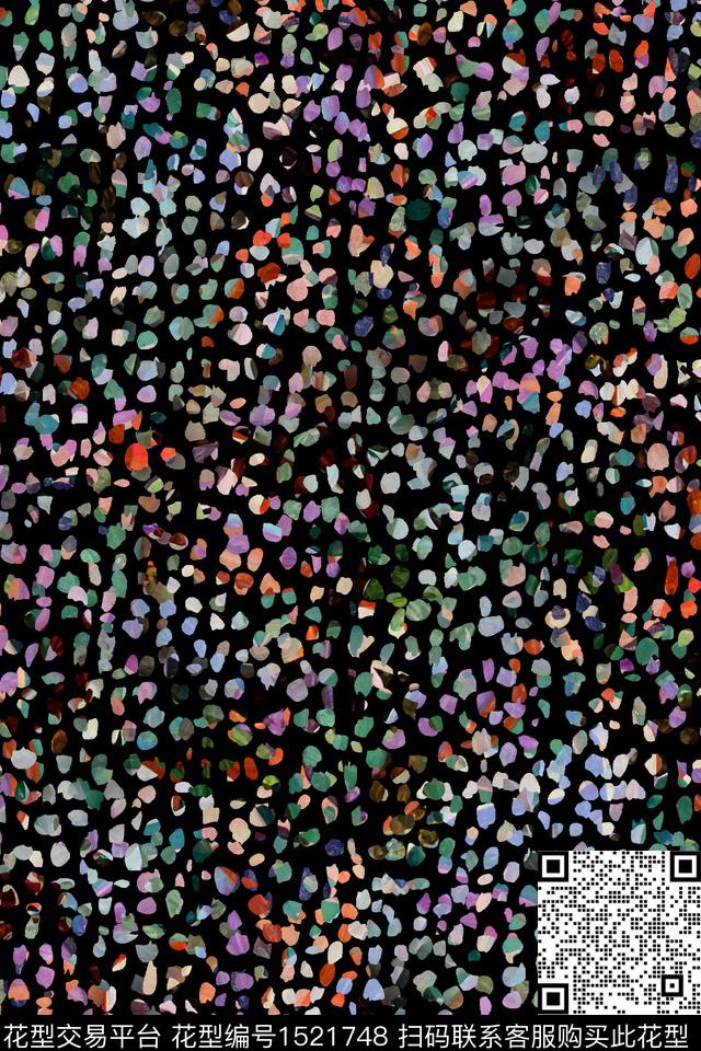 小碎花黑底花卉数码印花华亿平台下载（图片编号: 1521748） - 瓦栏（Walan）