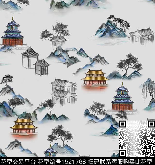 连衣裙旗袍中国风数码印花华亿平台下载（图片编号: 1521768） - 瓦栏（Walan）