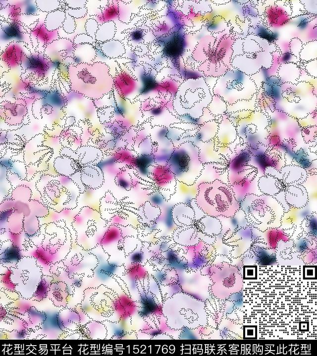 连衣裙女装花卉数码印花华亿平台下载（图片编号: 1521769） - 瓦栏（Walan）