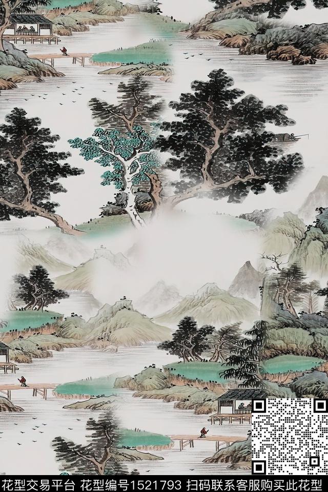 香云纱中老年国画数码印花华亿平台下载（图片编号: 1521793） - 瓦栏（Walan）