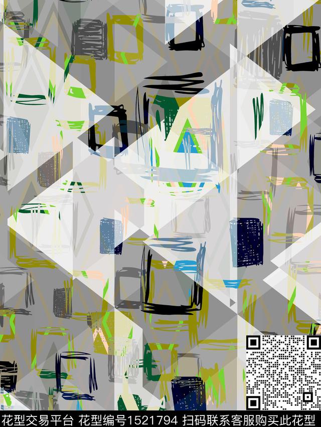 菱形几何数码华亿平台数码印花华亿平台下载（图片编号: 1521794） - 瓦栏（Walan）