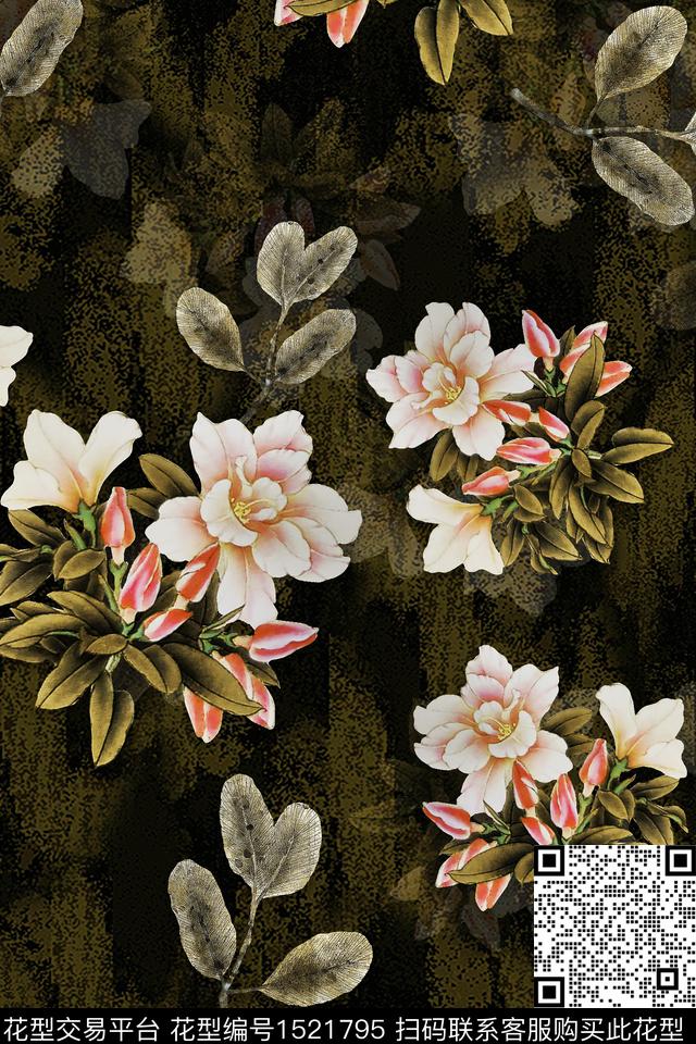 大花中老年数码印花华亿平台下载（图片编号: 1521795） - 瓦栏（Walan）