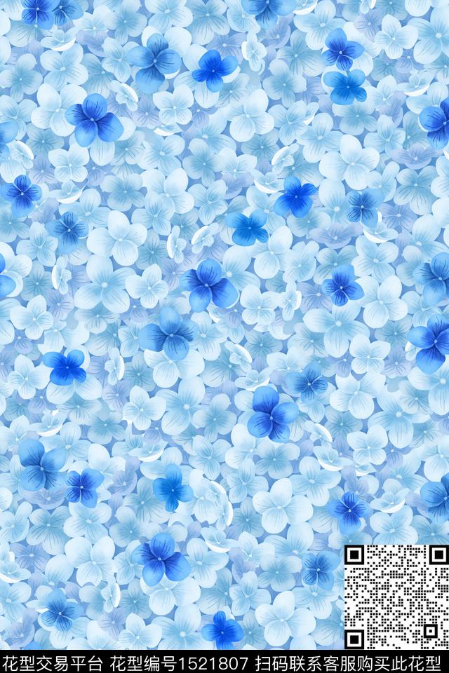 花卉小清新小碎花数码印花华亿平台下载（图片编号: 1521807） - 瓦栏（Walan）