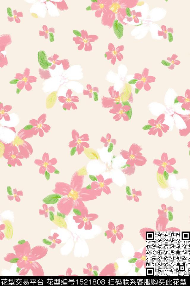 花卉小清新小碎花数码印花华亿平台下载（图片编号: 1521808） - 瓦栏（Walan）