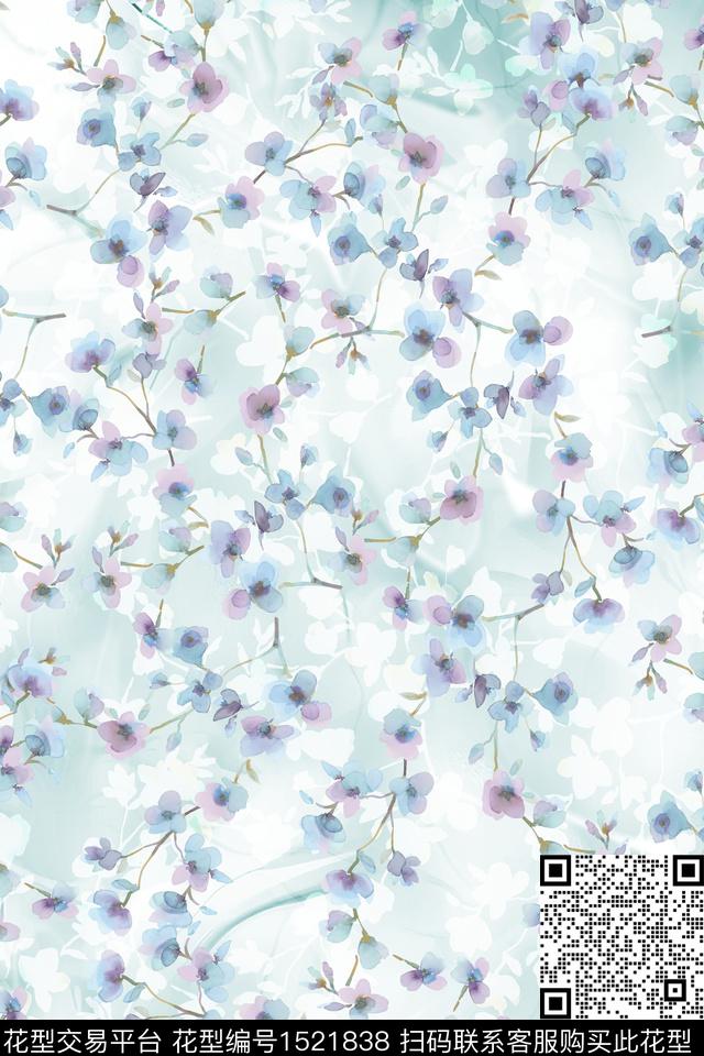 花卉小清新小碎花数码印花华亿平台下载（图片编号: 1521838） - 瓦栏（Walan）