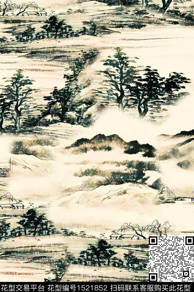 香云纱中老年国画数码印花华亿平台下载（图片编号: 1521852） - 瓦栏（Walan）