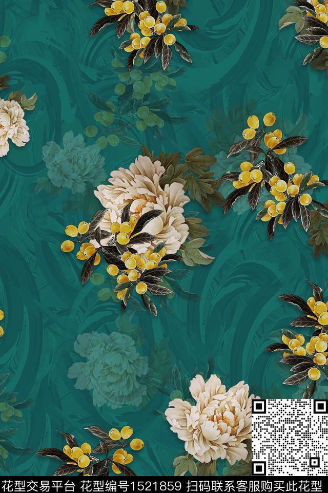 大花牡丹中老年数码印花华亿平台下载（图片编号: 1521859） - 瓦栏（Walan）