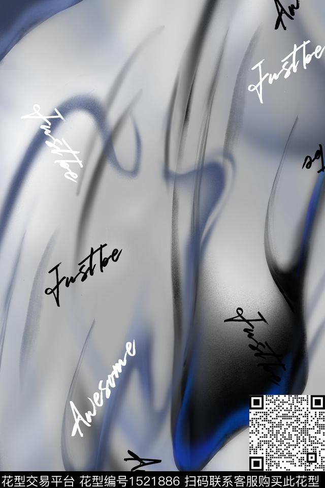 字母男装大牌风数码印花华亿平台下载（图片编号: 1521886） - 瓦栏（Walan）