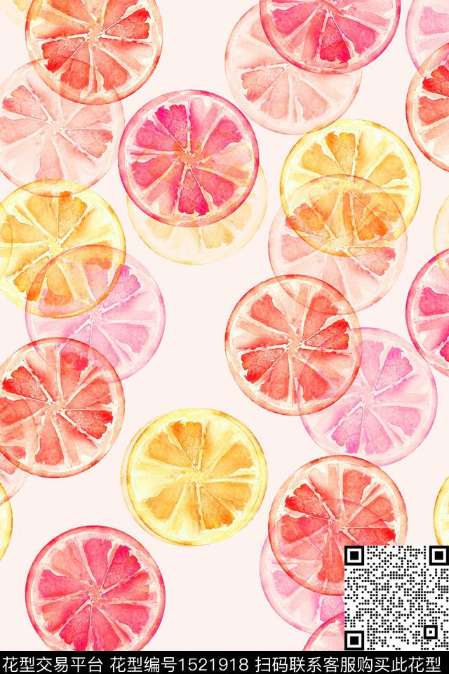水果大牌风小清新数码印花华亿平台下载（图片编号: 1521918） - 瓦栏（Walan）