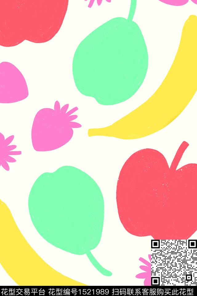 苹果水果草莓数码印花华亿平台下载（图片编号: 1521989） - 瓦栏（Walan）