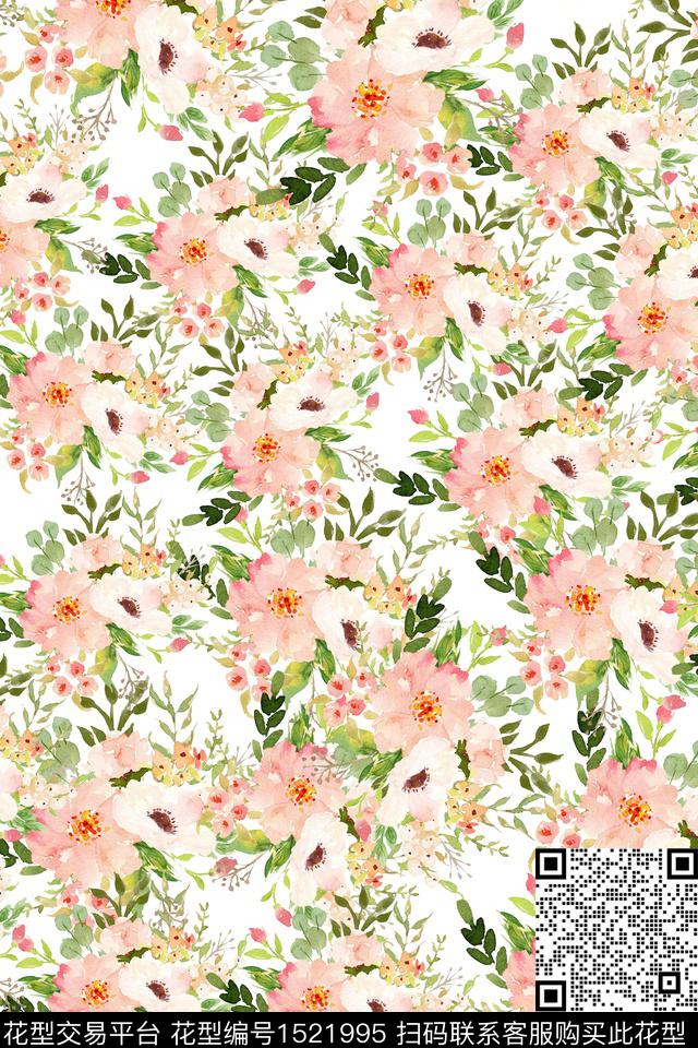花卉小清新小碎花数码印花华亿平台下载（图片编号: 1521995） - 瓦栏（Walan）