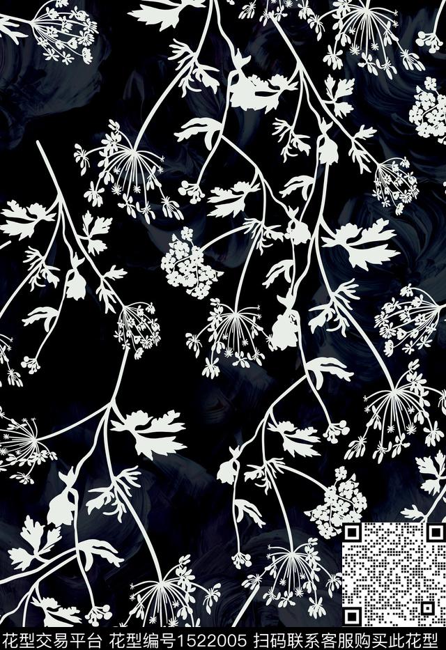 大牌男装剪影花卉数码印花华亿平台下载（图片编号: 1522005） - 瓦栏（Walan）