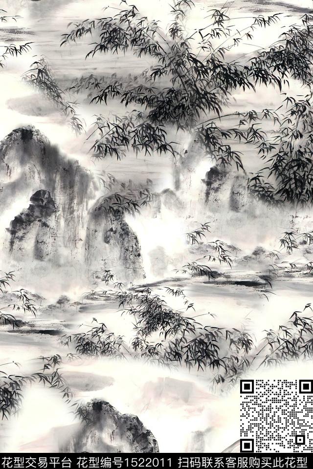 香云纱中老年国画数码印花华亿平台下载（图片编号: 1522011） - 瓦栏（Walan）