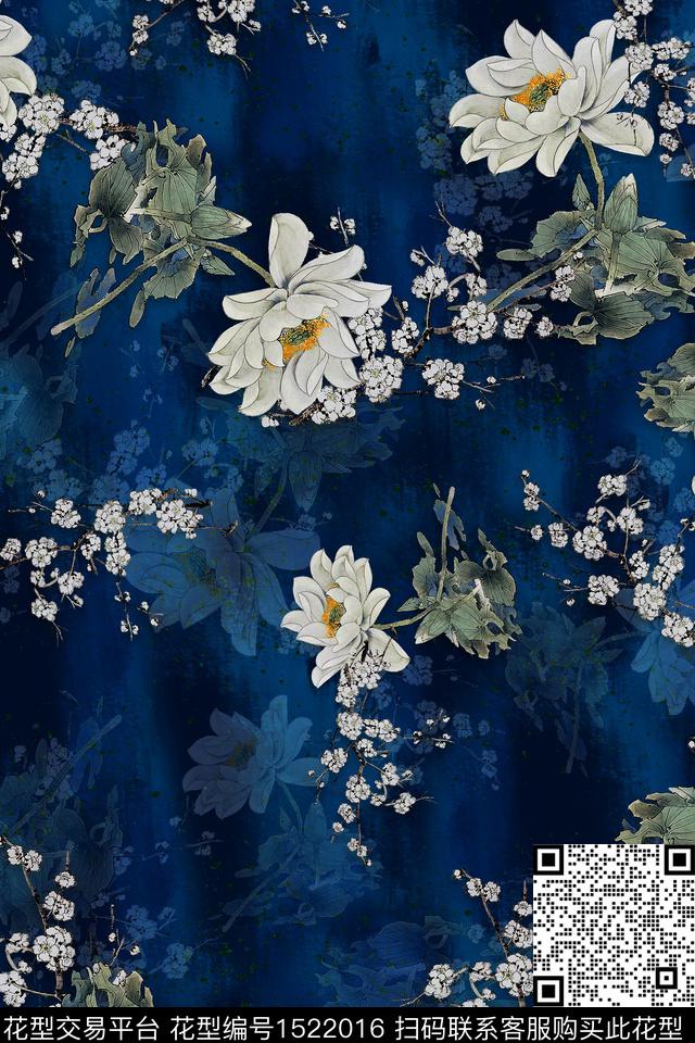 大花中老年数码印花华亿平台下载（图片编号: 1522016） - 瓦栏（Walan）