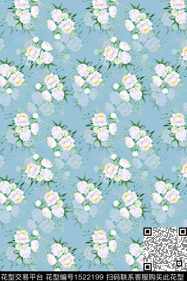 花卉小清新小碎花数码印花华亿平台下载（图片编号: 1522199） - 瓦栏（Walan）