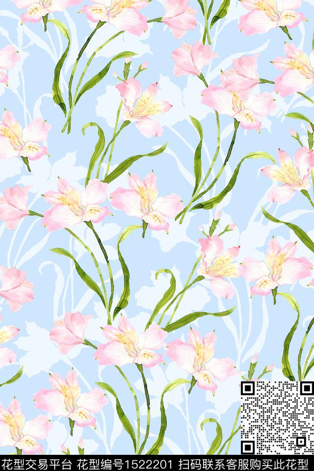 花卉小清新小碎花数码印花华亿平台下载（图片编号: 1522201） - 瓦栏（Walan）