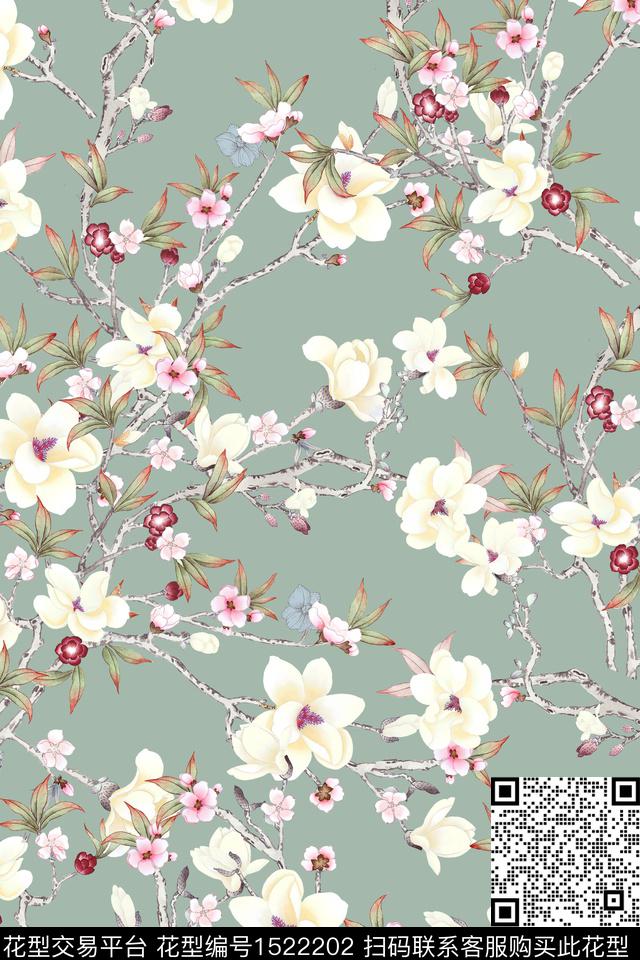 花卉小清新小碎花数码印花华亿平台下载（图片编号: 1522202） - 瓦栏（Walan）
