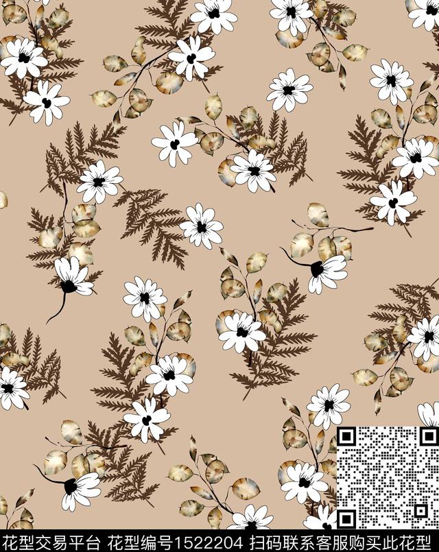 连衣裙女装花卉数码印花华亿平台下载（图片编号: 1522204） - 瓦栏（Walan）