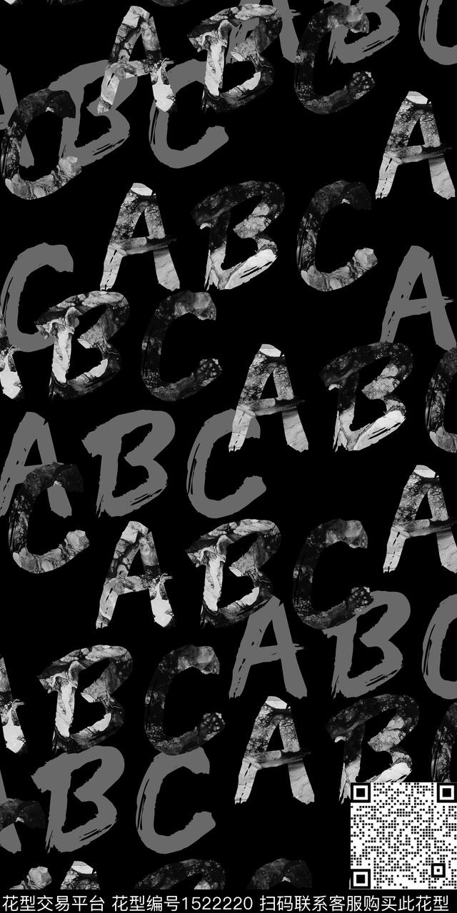 字母男装大牌风传统印花华亿平台下载（图片编号: 1522220） - 瓦栏（Walan）