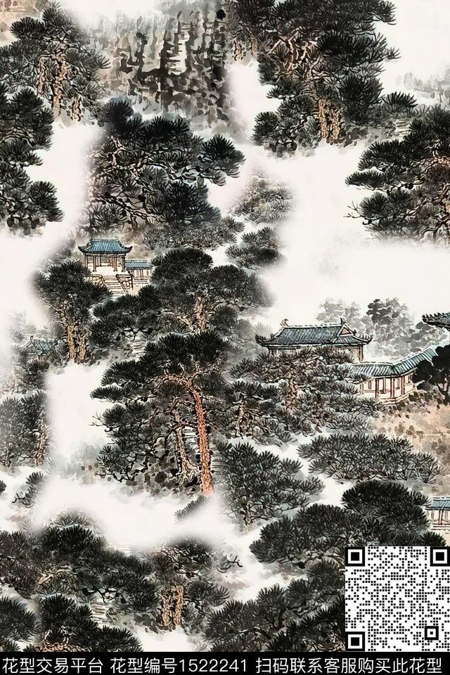 香云纱中老年国画数码印花华亿平台下载（图片编号: 1522241） - 瓦栏（Walan）