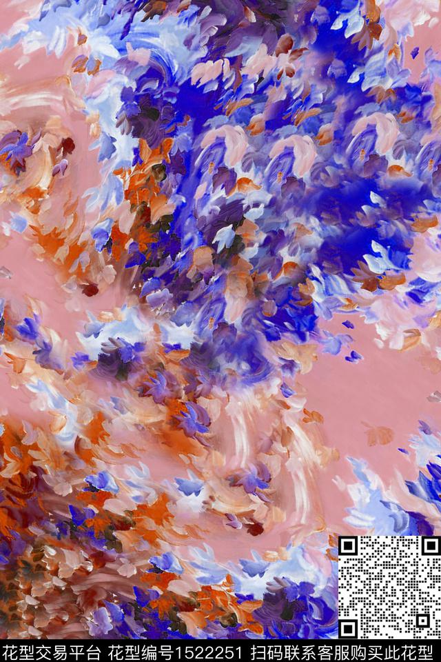 肌理女装油画华亿平台数码印花华亿平台下载（图片编号: 1522251） - 瓦栏（Walan）