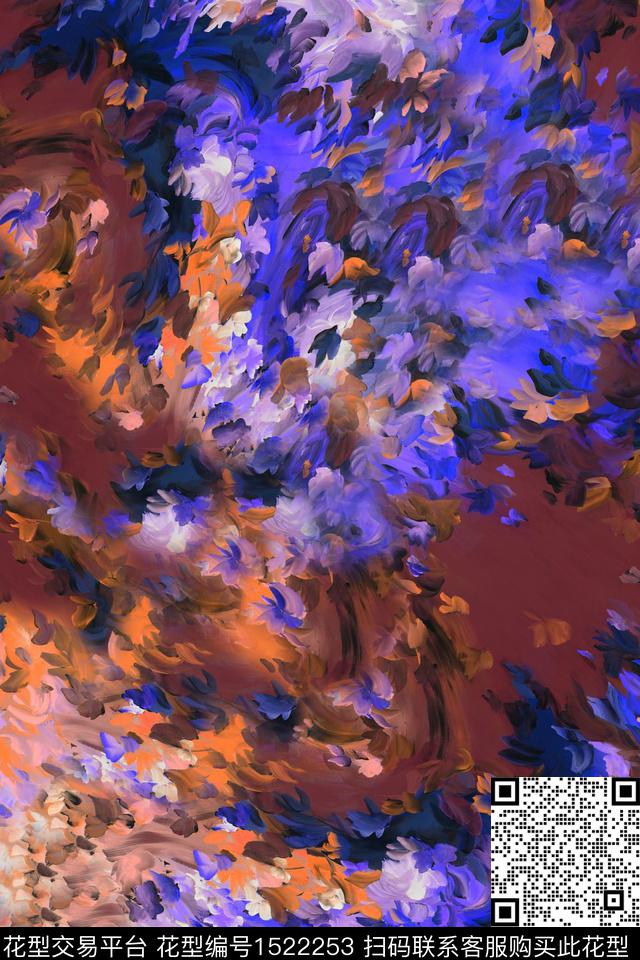 肌理女装油画华亿平台数码印花华亿平台下载（图片编号: 1522253） - 瓦栏（Walan）