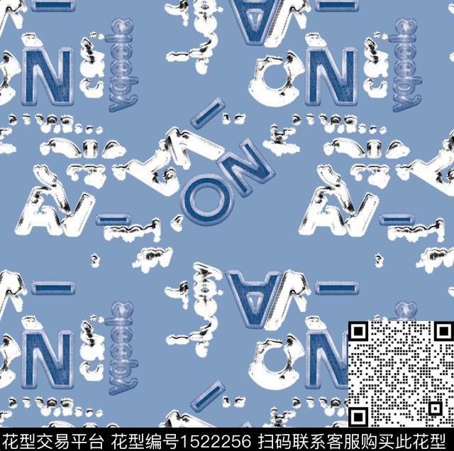 字母大牌风大牌男装数码印花华亿平台下载（图片编号: 1522256） - 瓦栏（Walan）