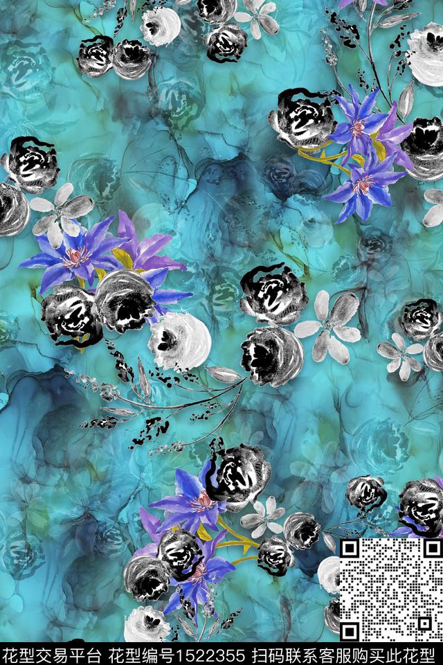 大花中老年数码印花华亿平台下载（图片编号: 1522355） - 瓦栏（Walan）