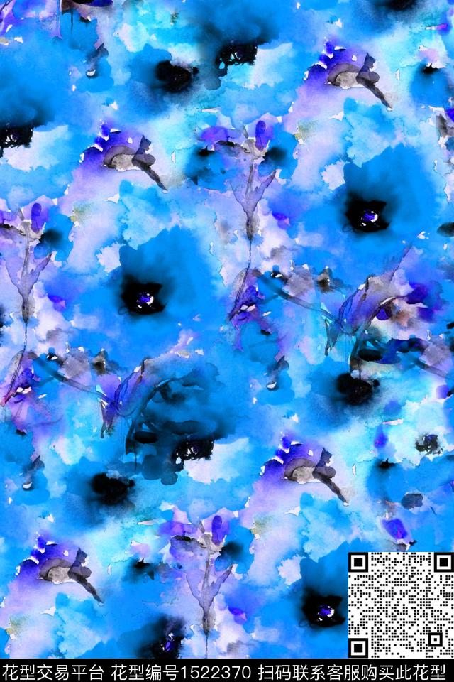 水彩肌理女装数码印花华亿平台下载（图片编号: 1522370） - 瓦栏（Walan）