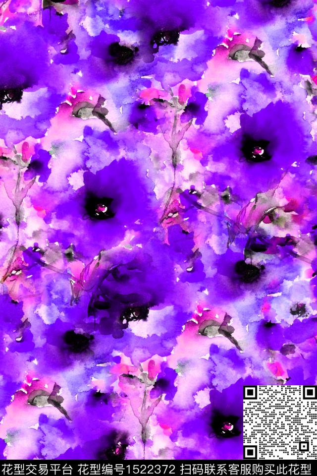 水彩肌理女装数码印花华亿平台下载（图片编号: 1522372） - 瓦栏（Walan）