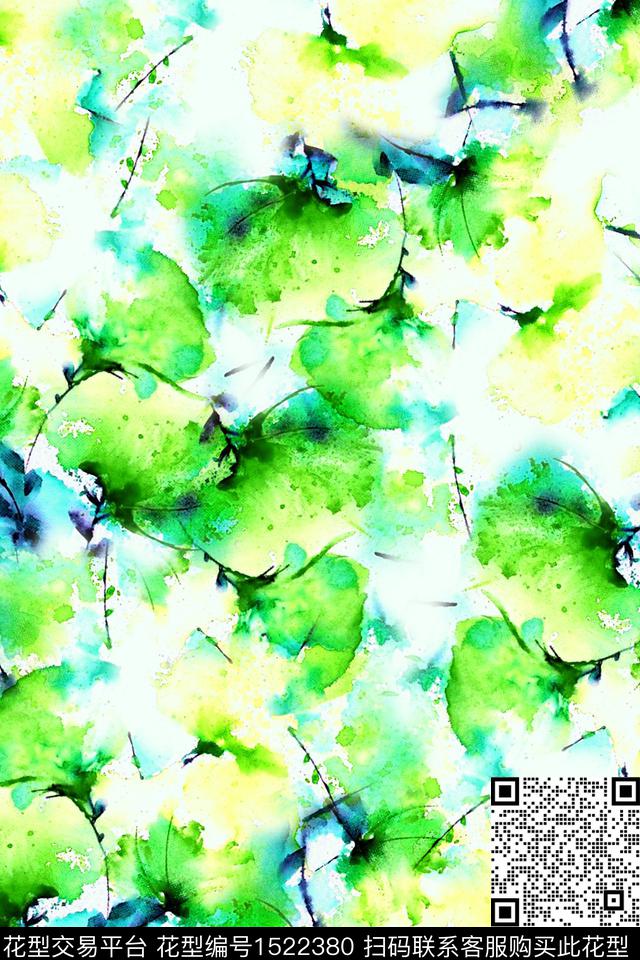 水彩肌理女装数码印花华亿平台下载（图片编号: 1522380） - 瓦栏（Walan）