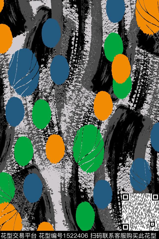 几何花卉几何春夏华亿平台数码印花华亿平台下载（图片编号: 1522406） - 瓦栏（Walan）