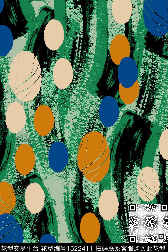 几何花卉几何春夏华亿平台数码印花华亿平台下载（图片编号: 1522411） - 瓦栏（Walan）