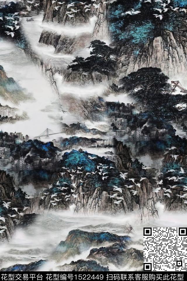 香云纱中老年国画数码印花华亿平台下载（图片编号: 1522449） - 瓦栏（Walan）